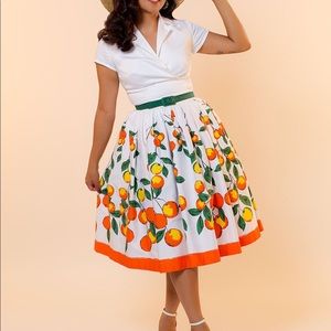 Pinupgirl Clothing Edie Oranges Dress Large